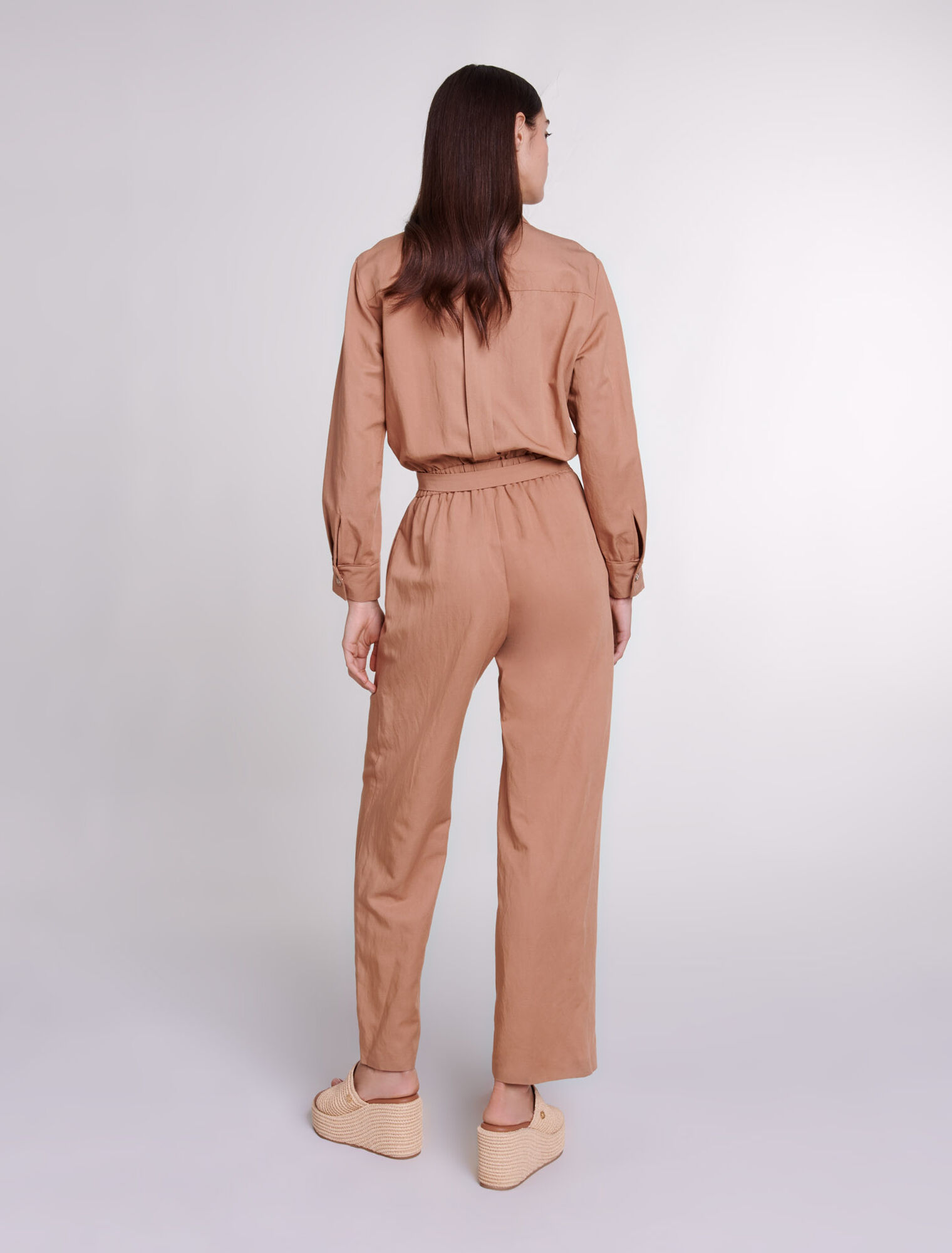Combinaison pantalon en lin mélangé