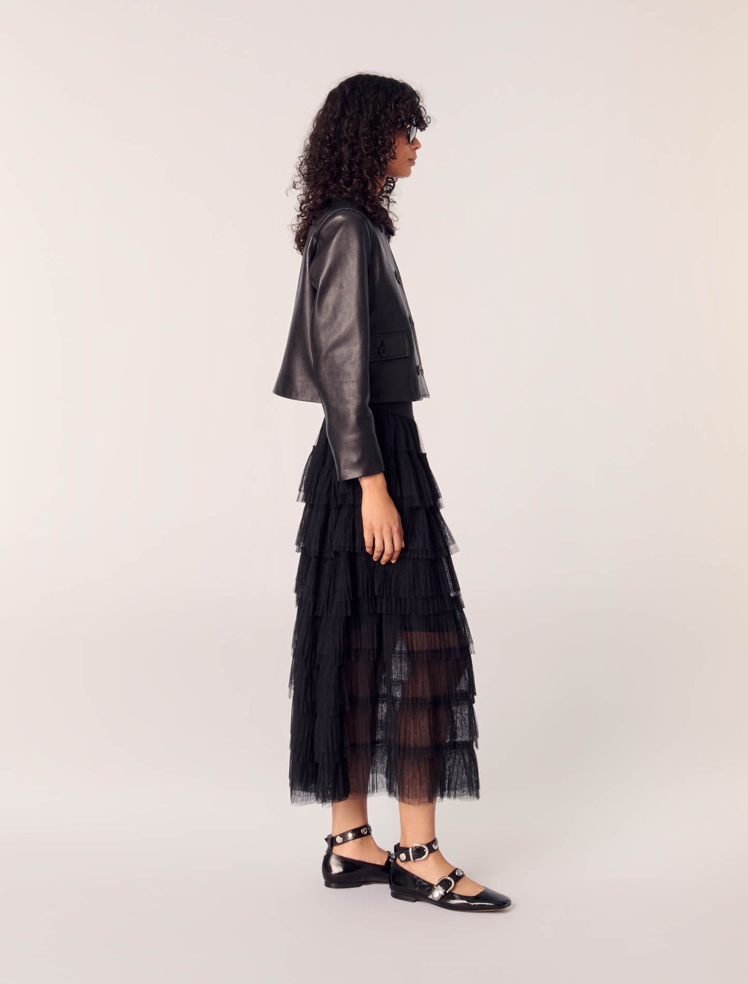 Jupe midi en tulle
