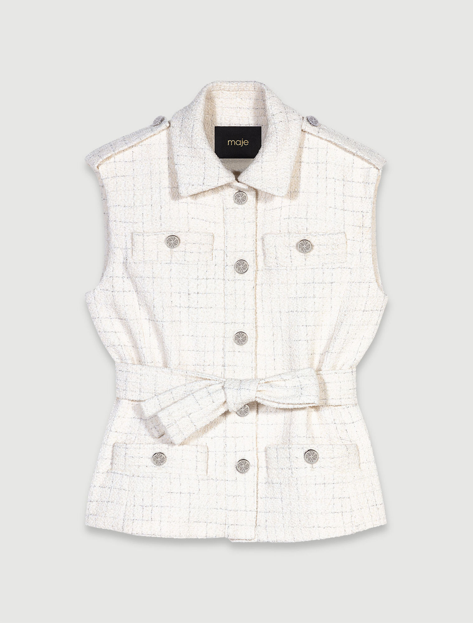 Veste en tweed sans manches