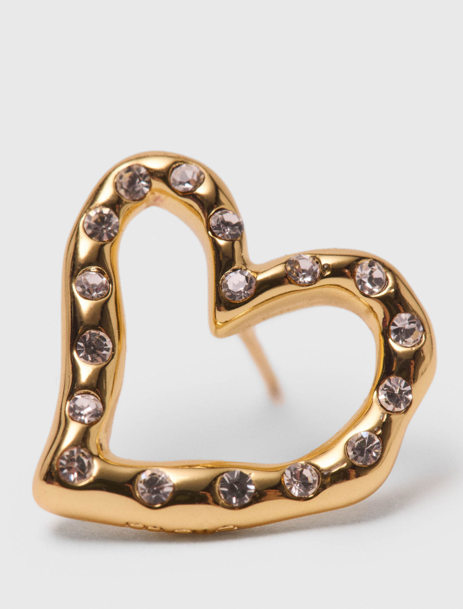 Puces d'oreilles cœur à strass