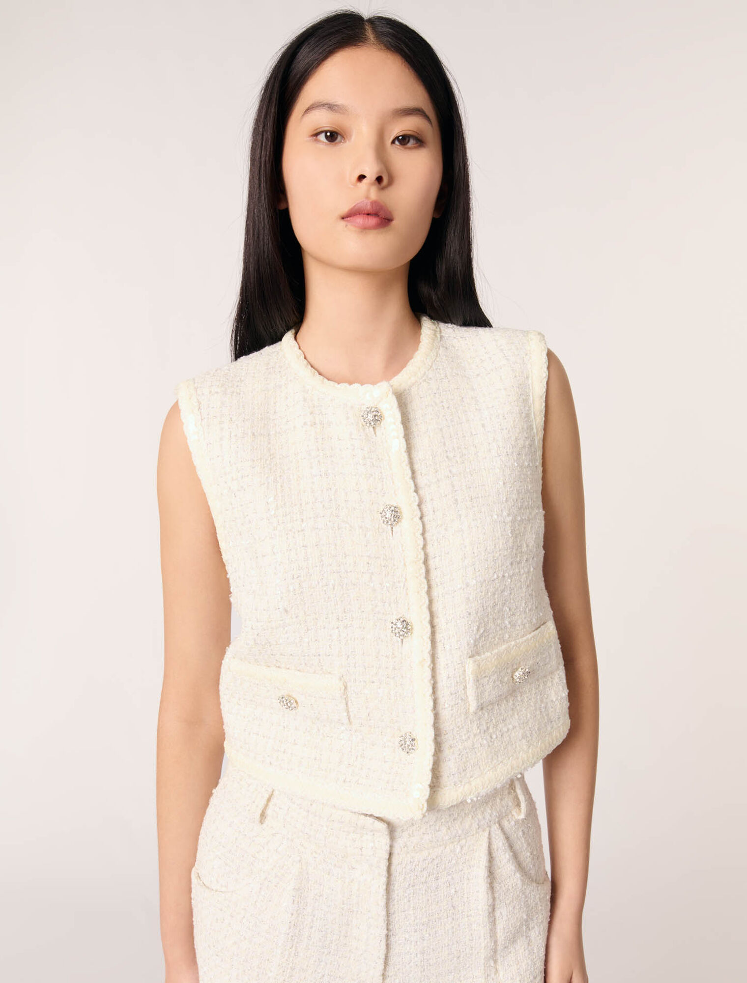 Veston en tweed à sequins