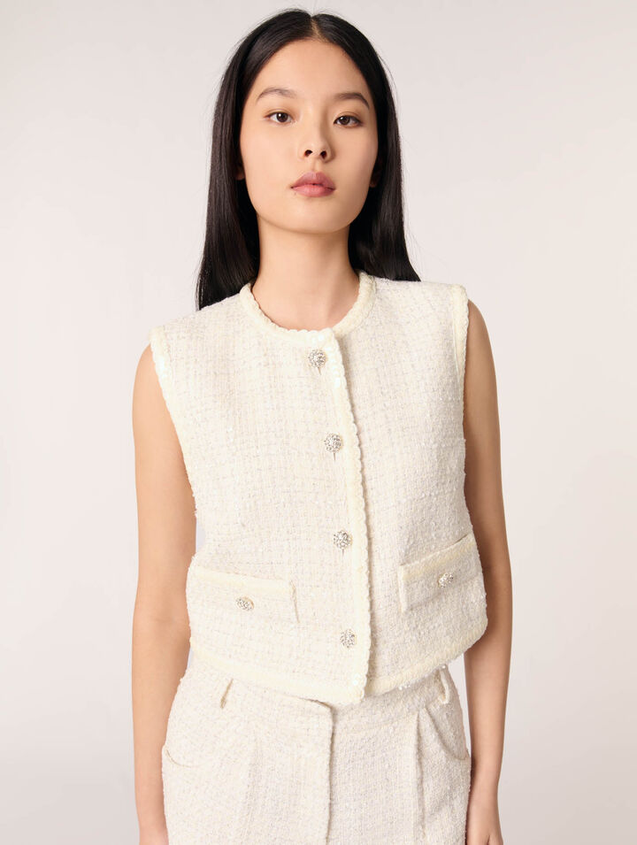 Veston en tweed à sequins