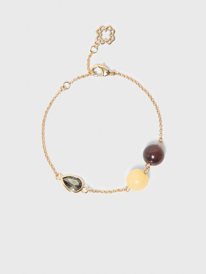 Bracelet &agrave; d&eacute;tails perles et strass