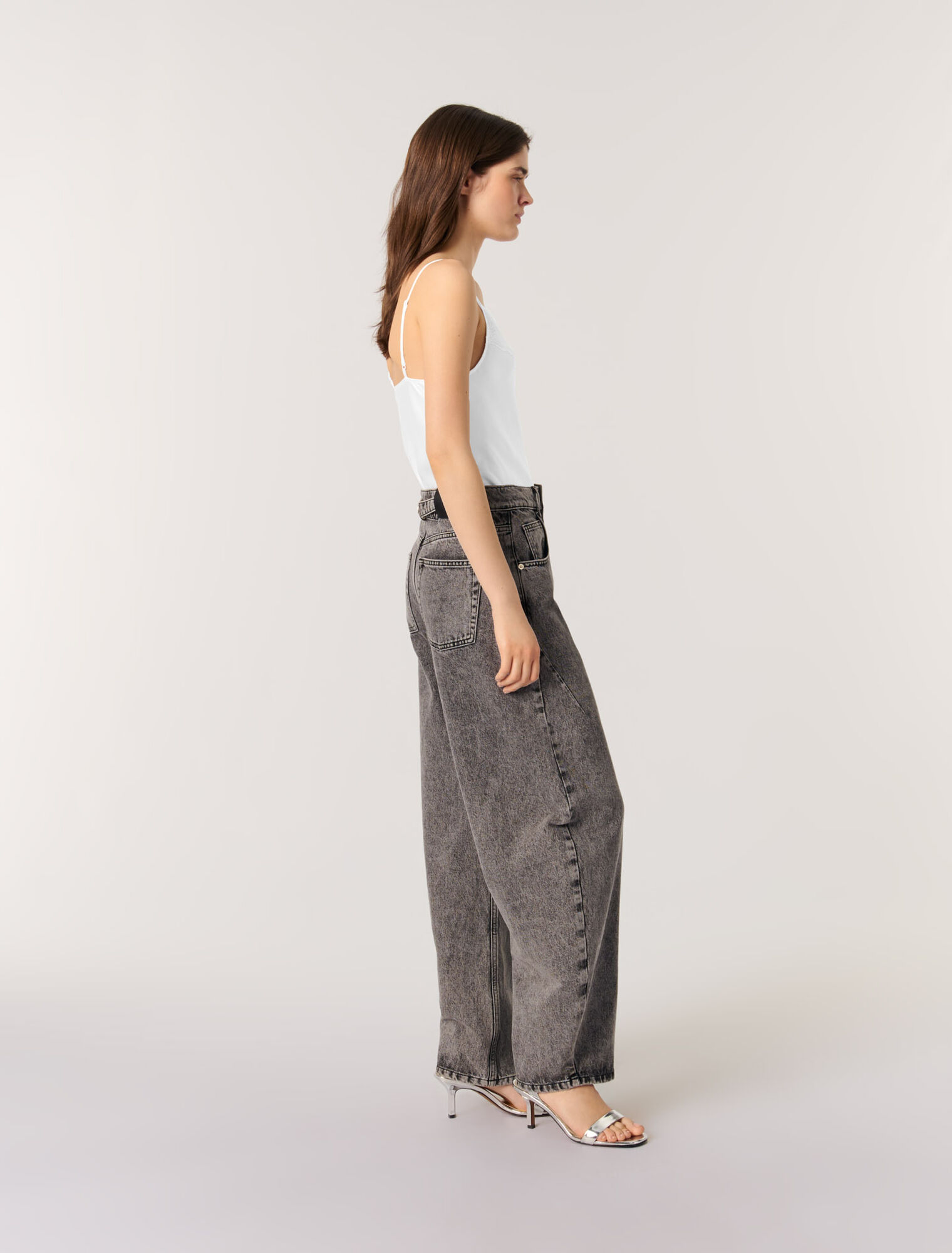 Top en satin de soie et dentelles