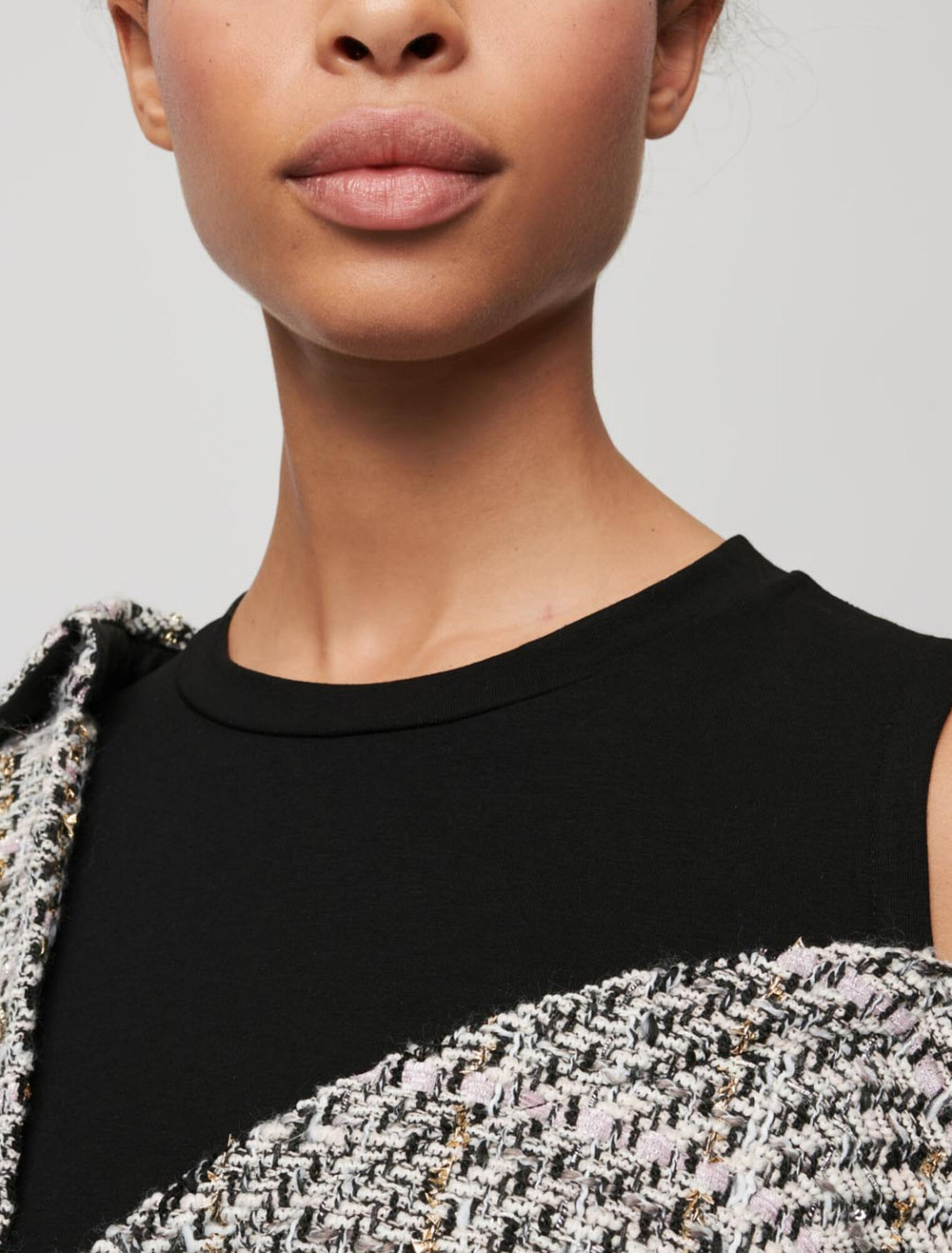 Chemise trompe-l'œil façon tweed