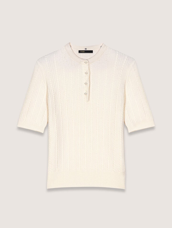Polo en maille à col amovible