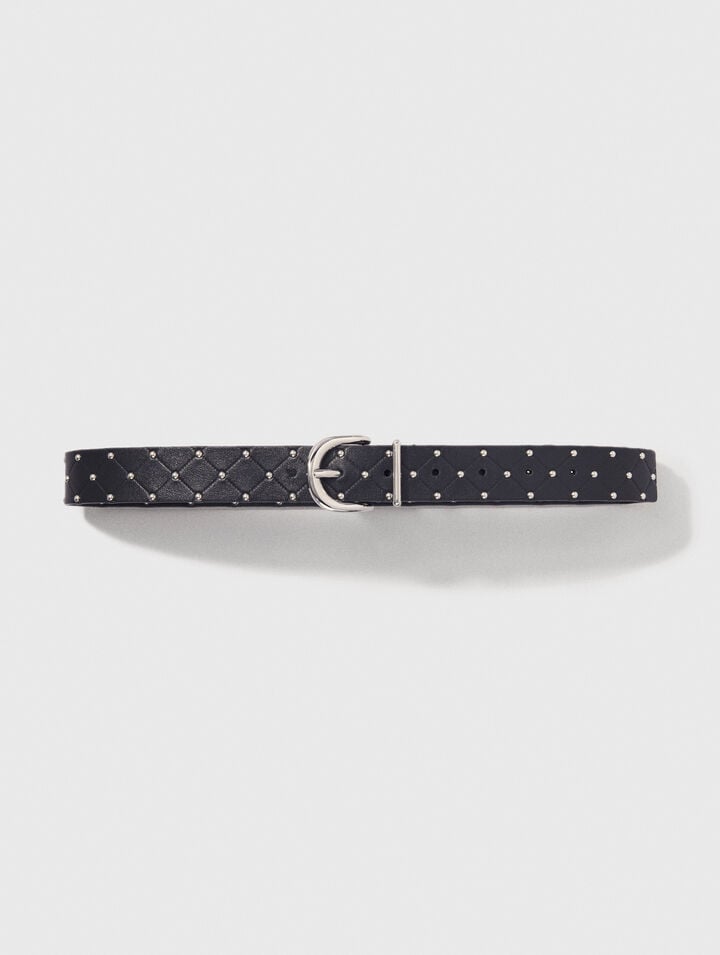 Ceinture en cuir matelassé
