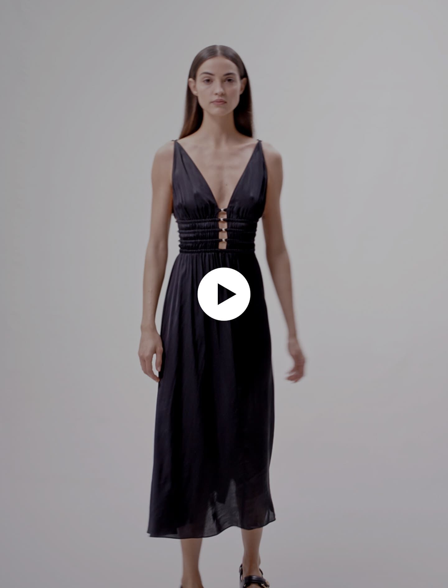 Robe satinee ajouree Robes longues Maje