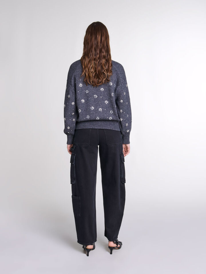 Pull en maille à strass