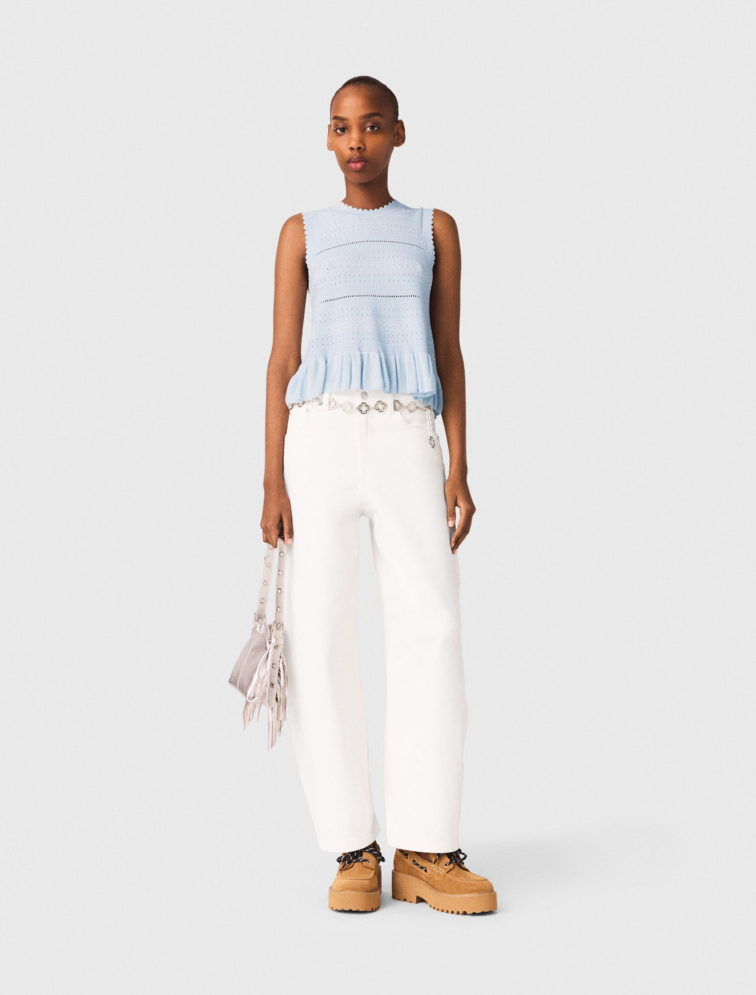 Top en maille avec volants