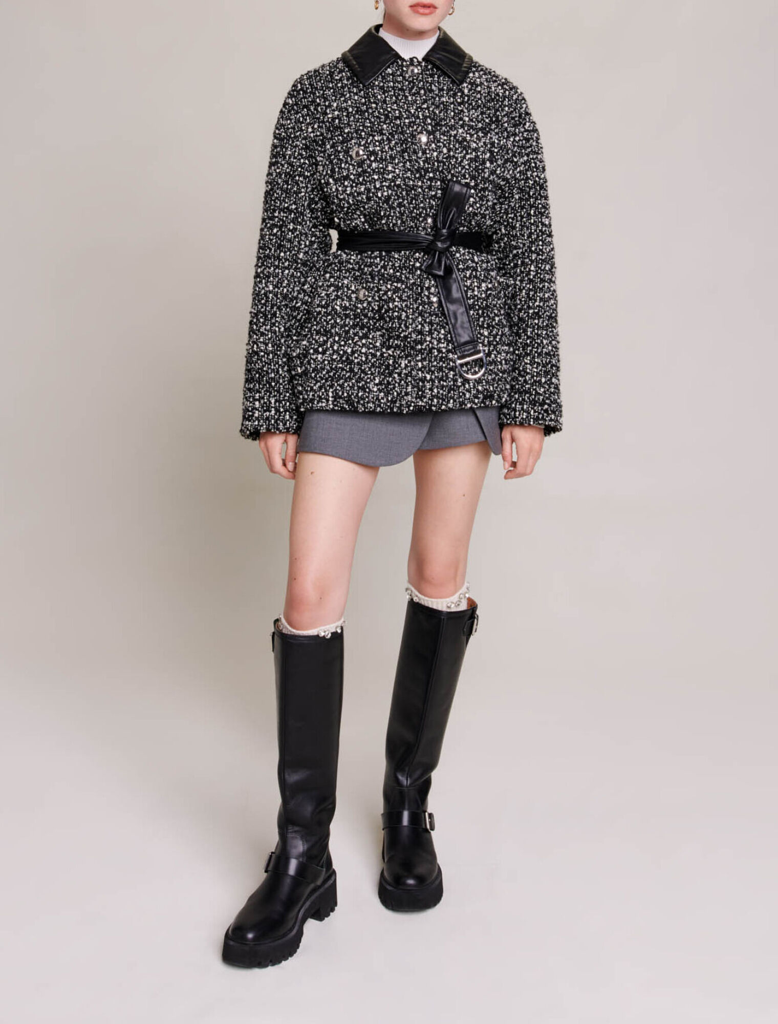 Manteau court en tweed