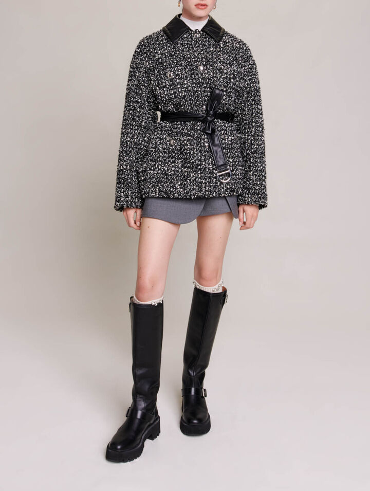 Manteau court en tweed