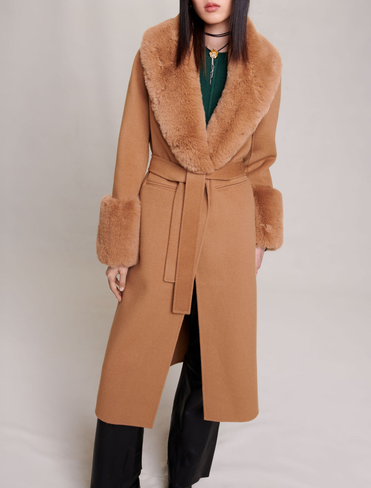 Manteau long en laine