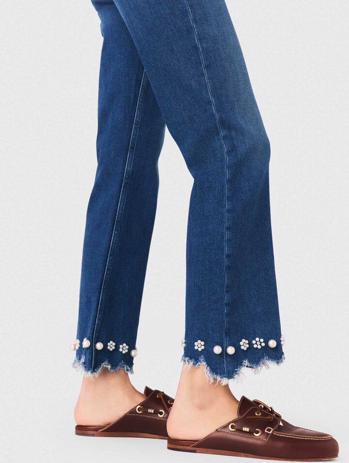 Jean bootcut avec perles