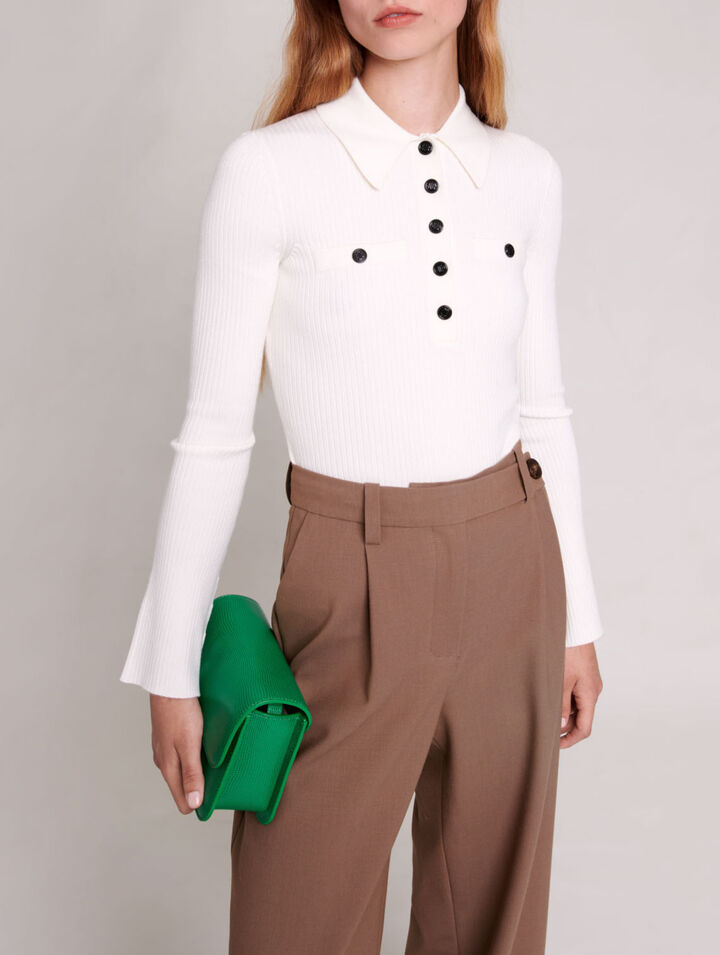 Pull boutonné en maille