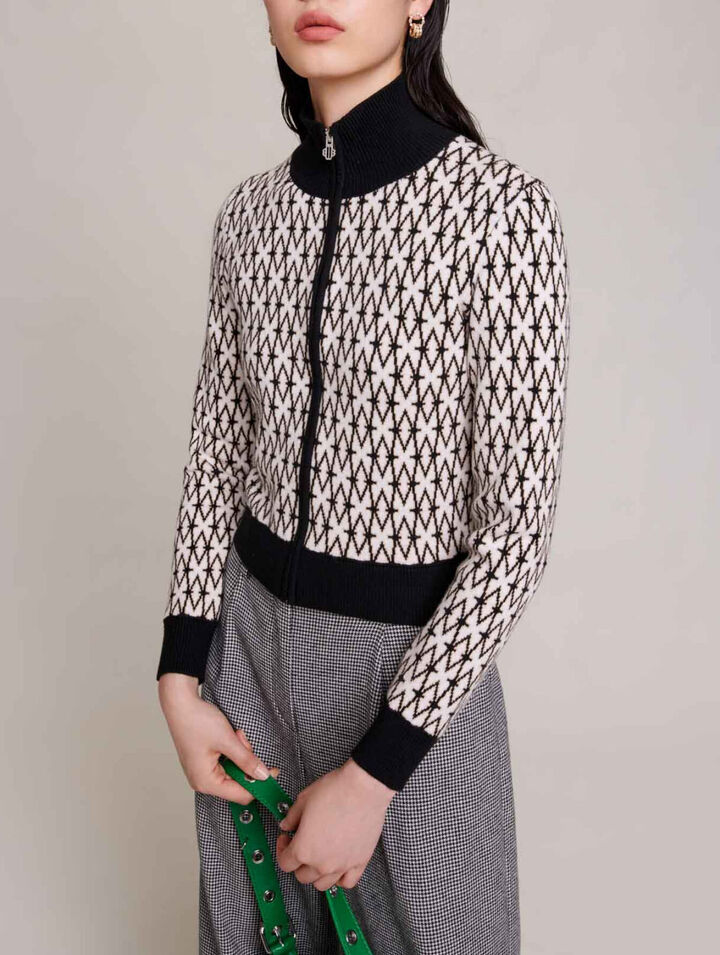 Cardigan en maille monogramme
