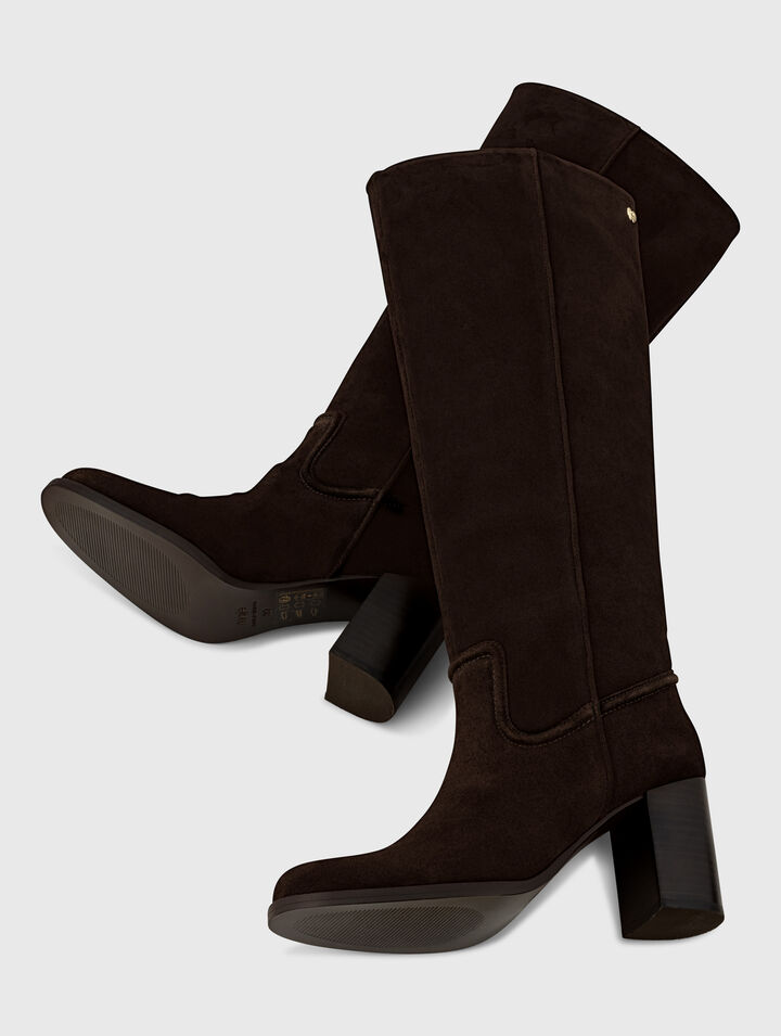 Bottes &agrave; talons en su&egrave;de