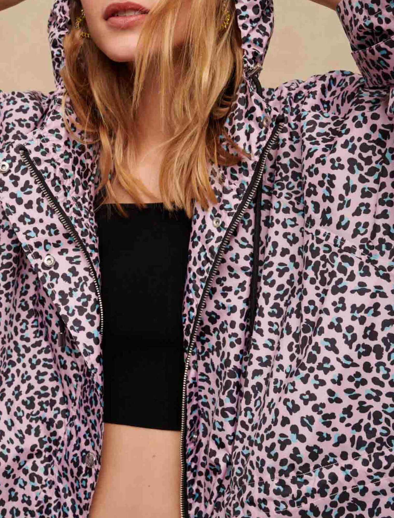 Manteau déperlant imprimé léopard