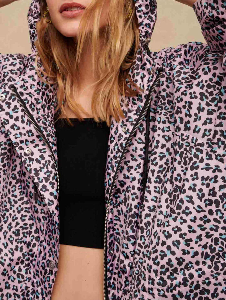 Manteau déperlant imprimé léopard
