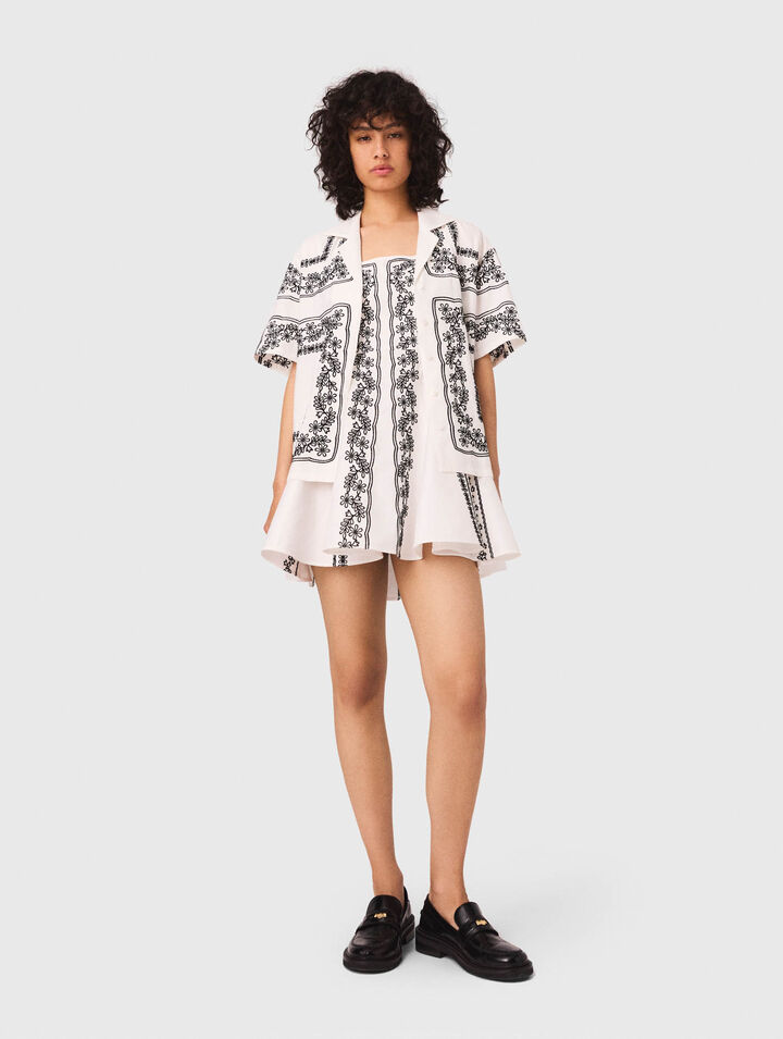 Chemise manches courtes brodée