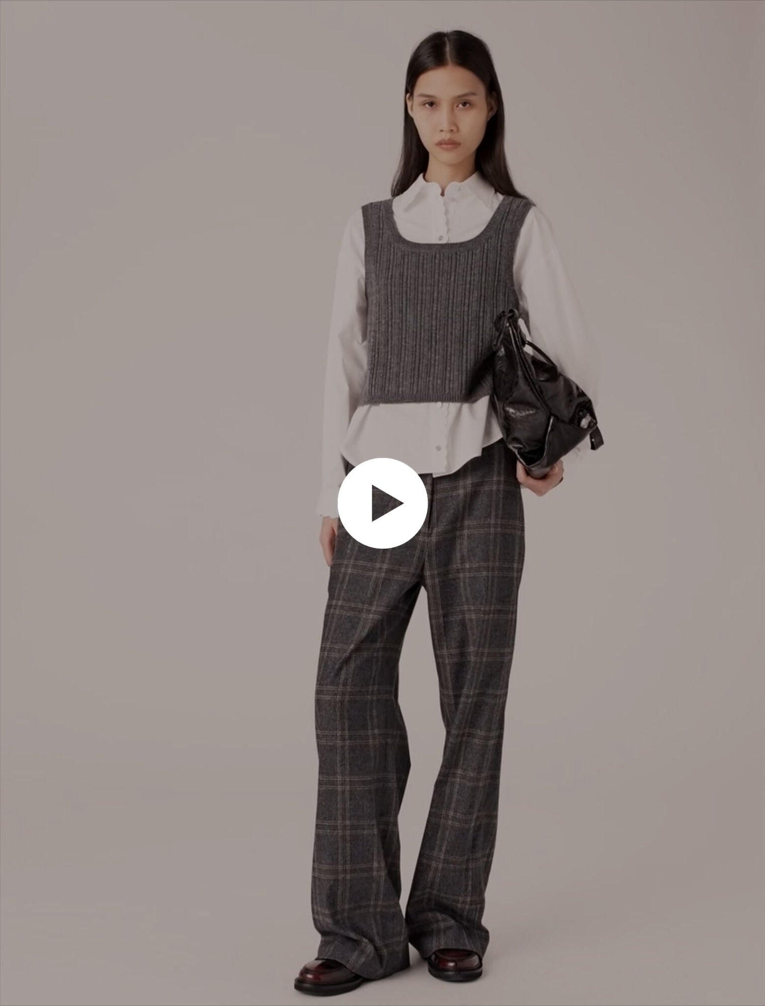 Top en maille et chemise amovible