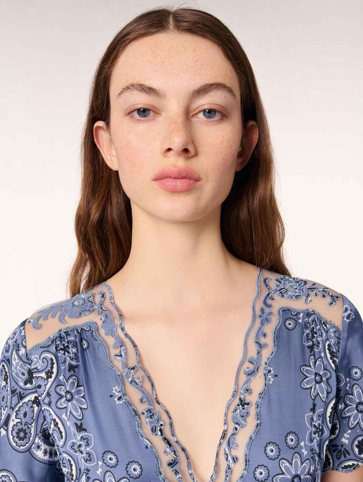 Robe longue fluide imprimée