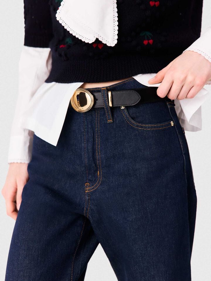 Ceinture en cuir avec boucle ovale