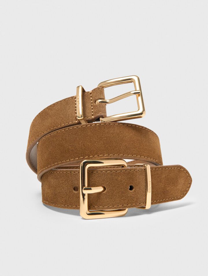 Ceinture su&egrave;de avec double boucles