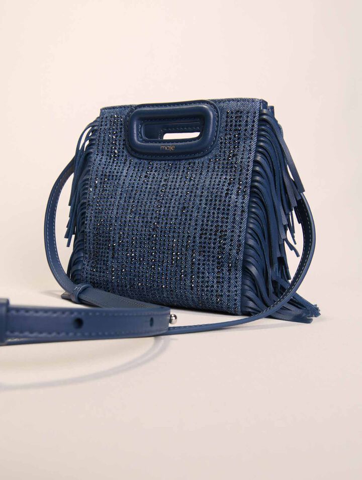 Sac M Mini en denim strassé