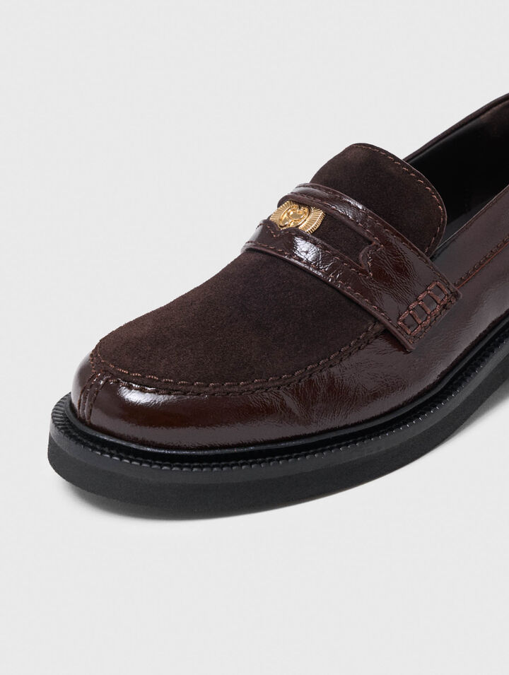 Mocassins en mix cuir et su&egrave;de