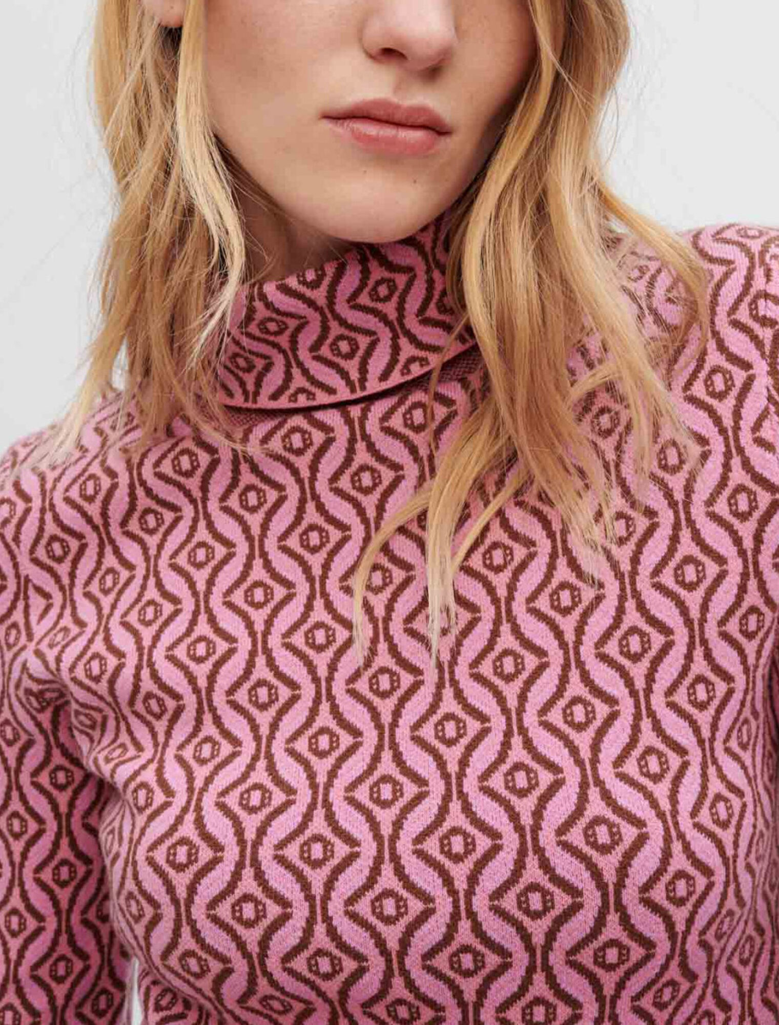 Pull ajusté en jacquard Clover Maje