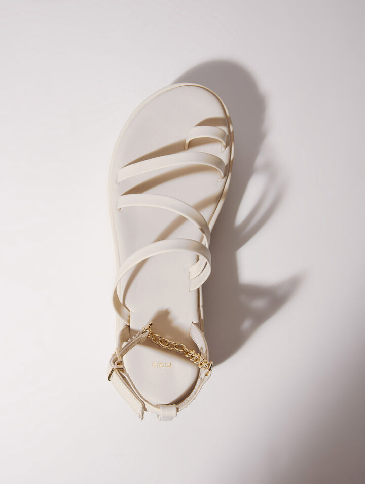 Sandales compensées en cuir