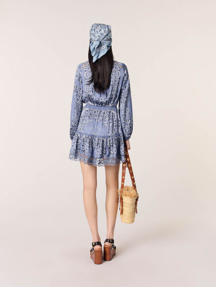 Robe courte fluide imprimée