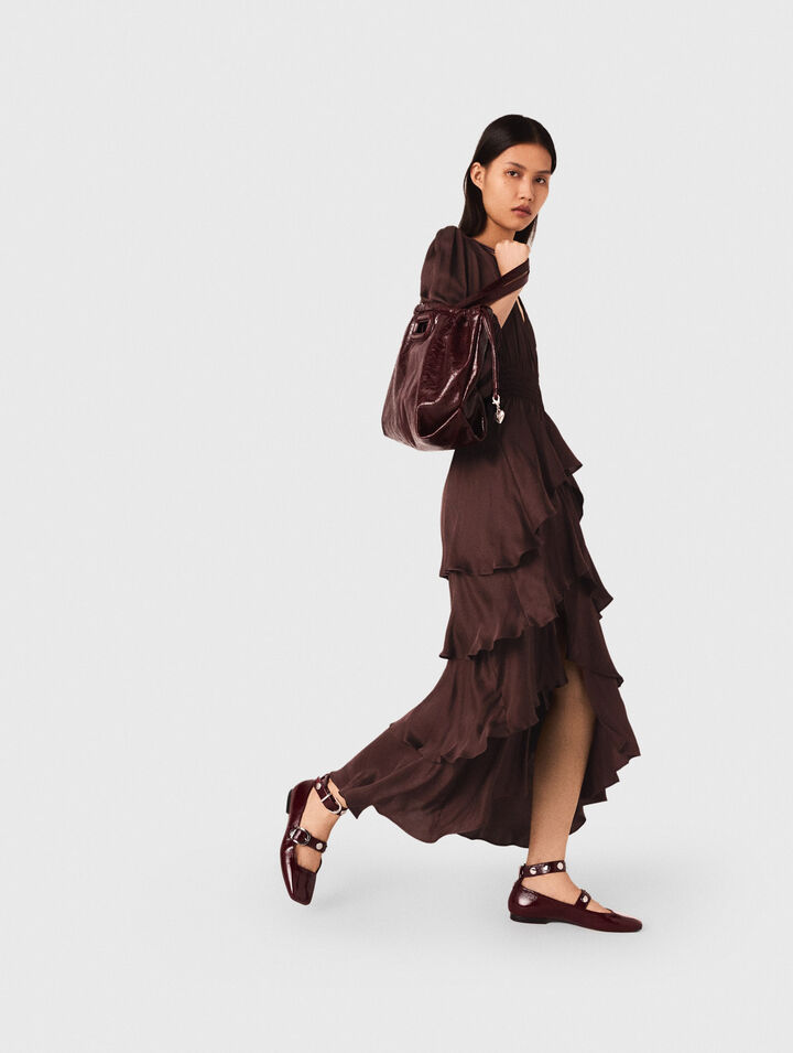 Robe longue fluide à volants