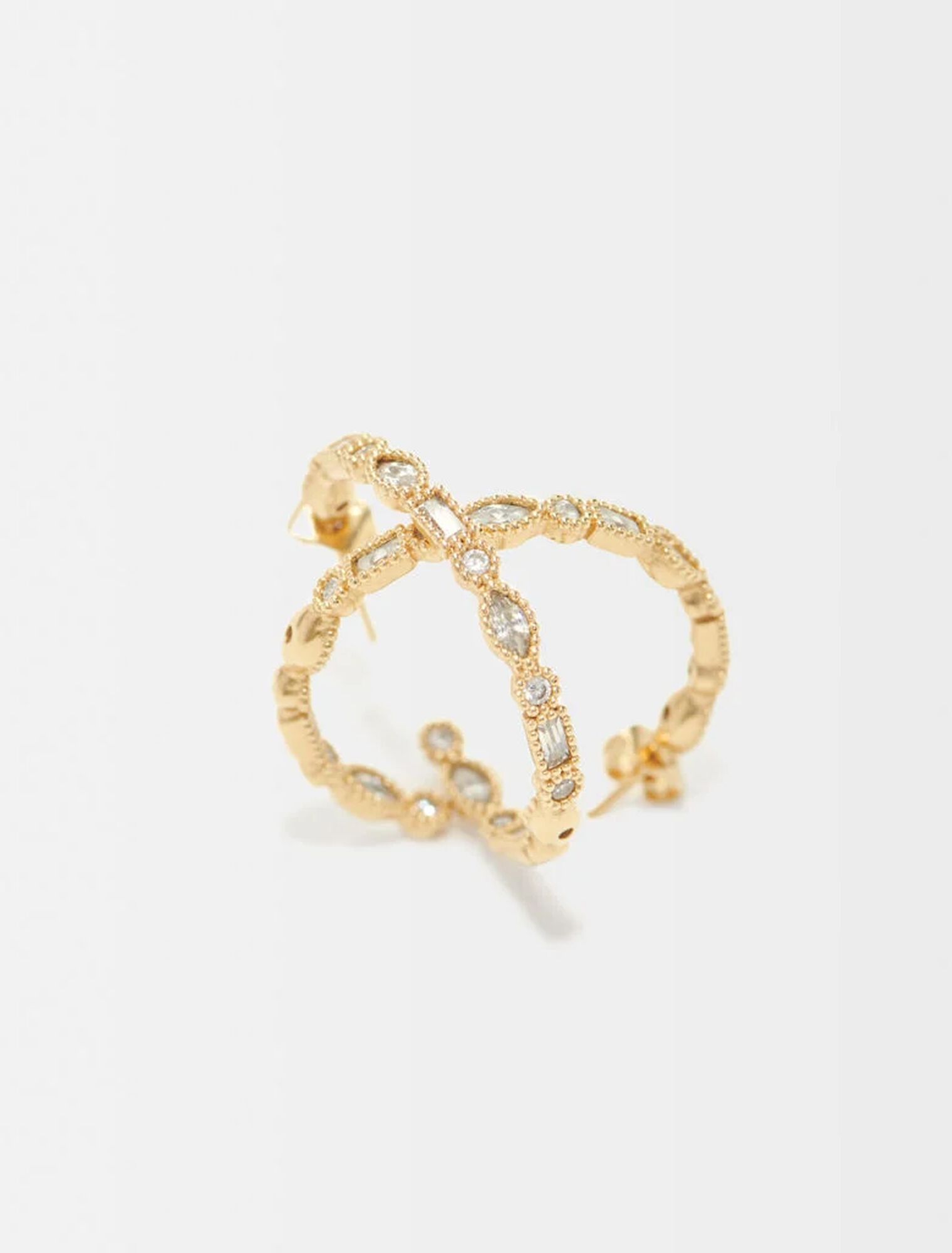 Boucles d'oreilles créoles à strass