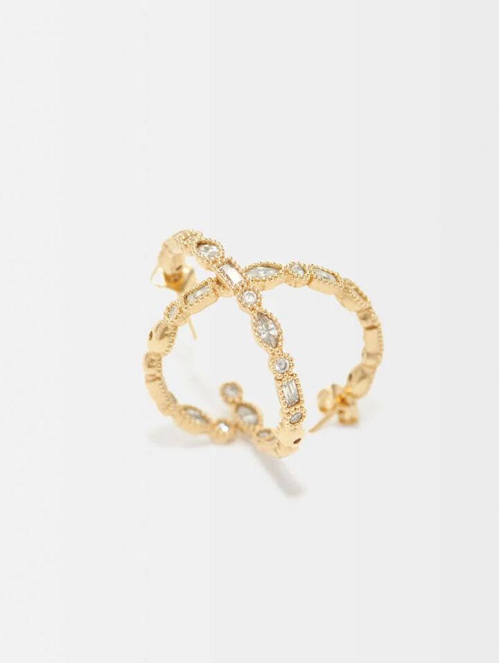 Boucles d'oreilles créoles à strass