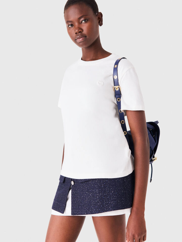 Tee shirt avec petit logo brod&eacute;
