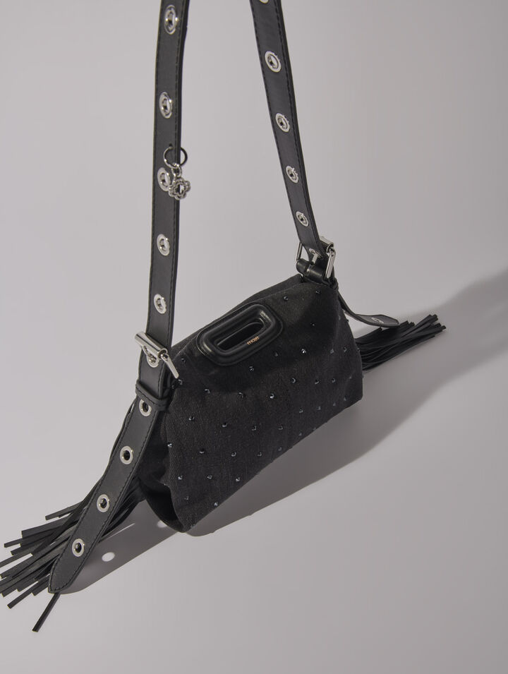 Sac Miss M Mini en denim à strass