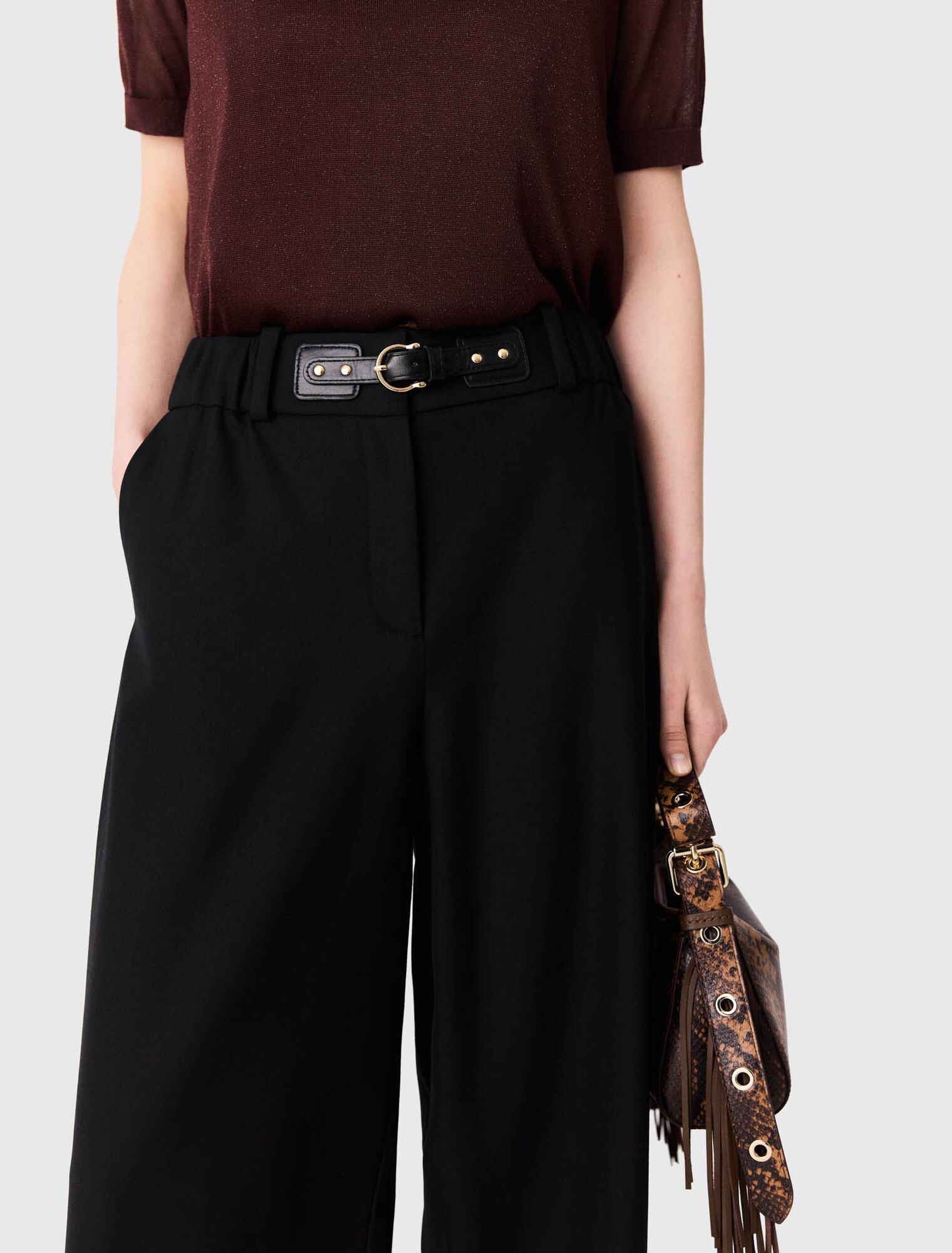 Pantalon tailleur &agrave; jambes larges