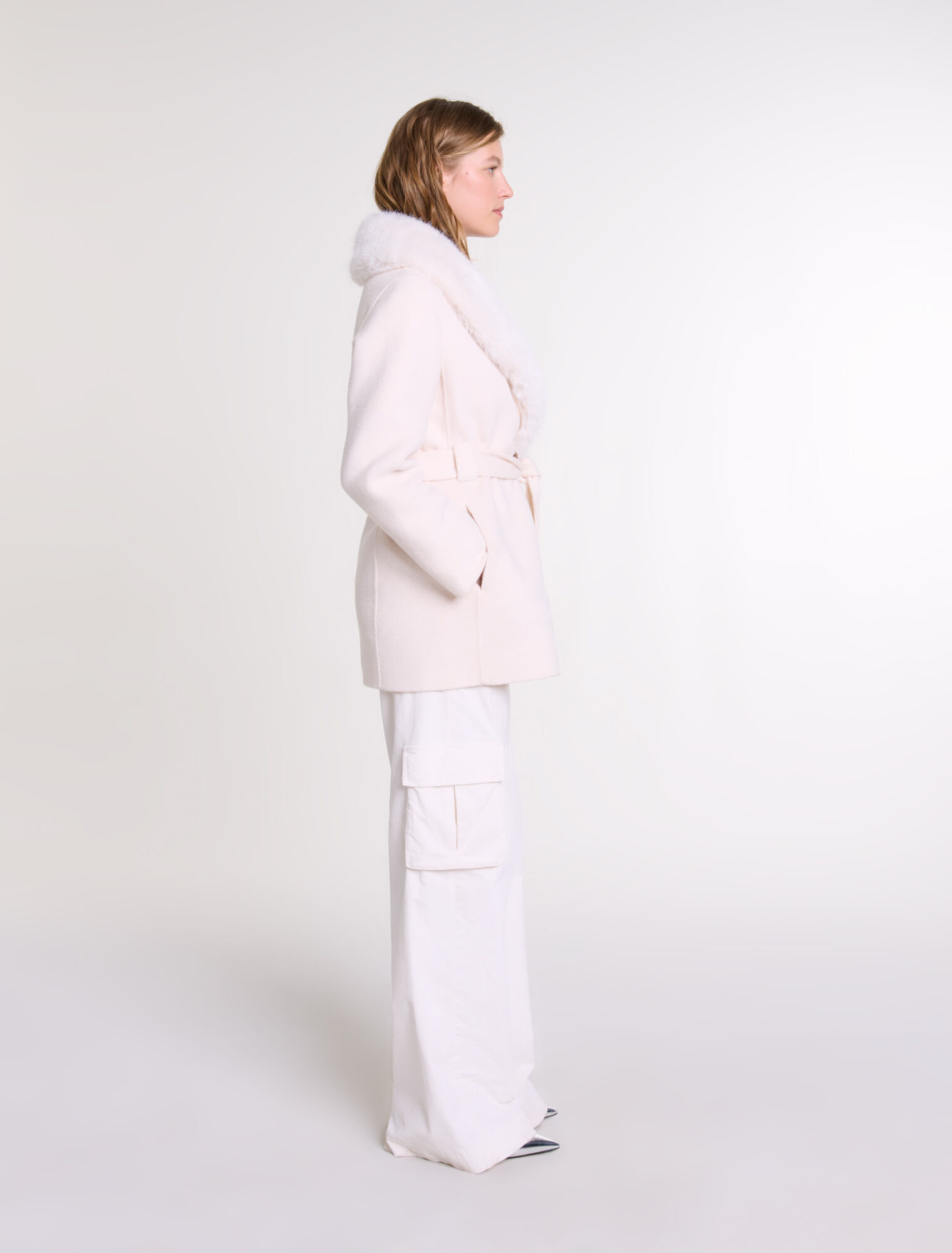 Manteau long en fausse fourrure