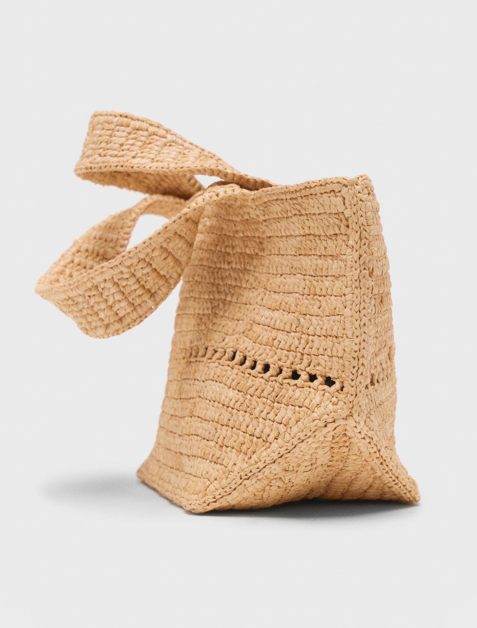 Mini cabas en raphia naturel