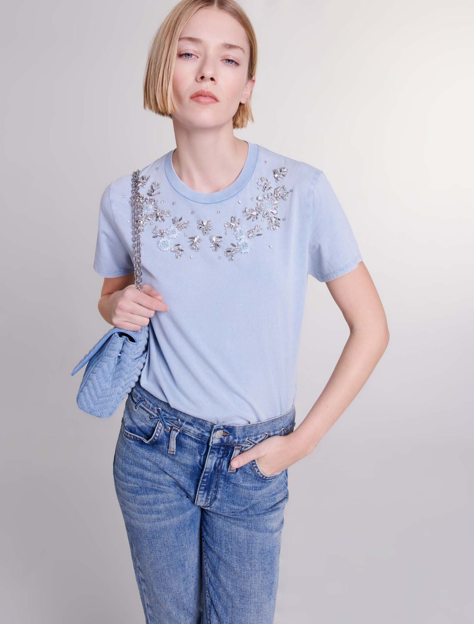 Sac Cloverbloom en denim