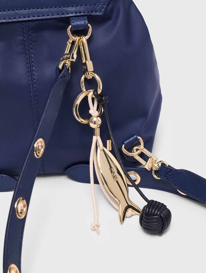 Mini sac &agrave; dos en cuir et nylon