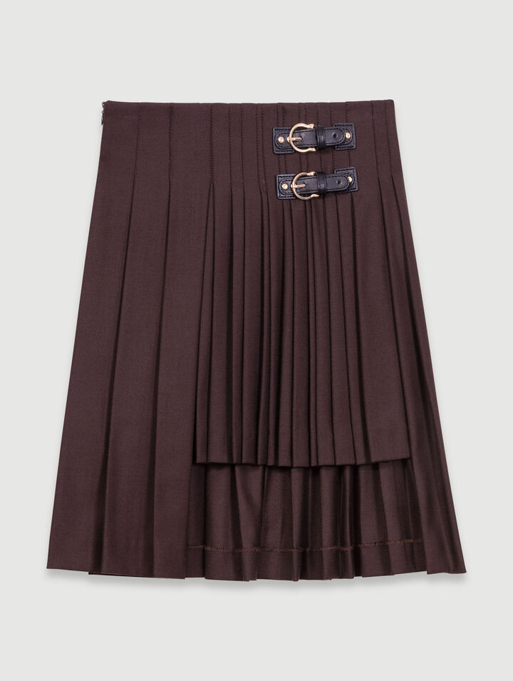 Jupe courte plissée asymétrique