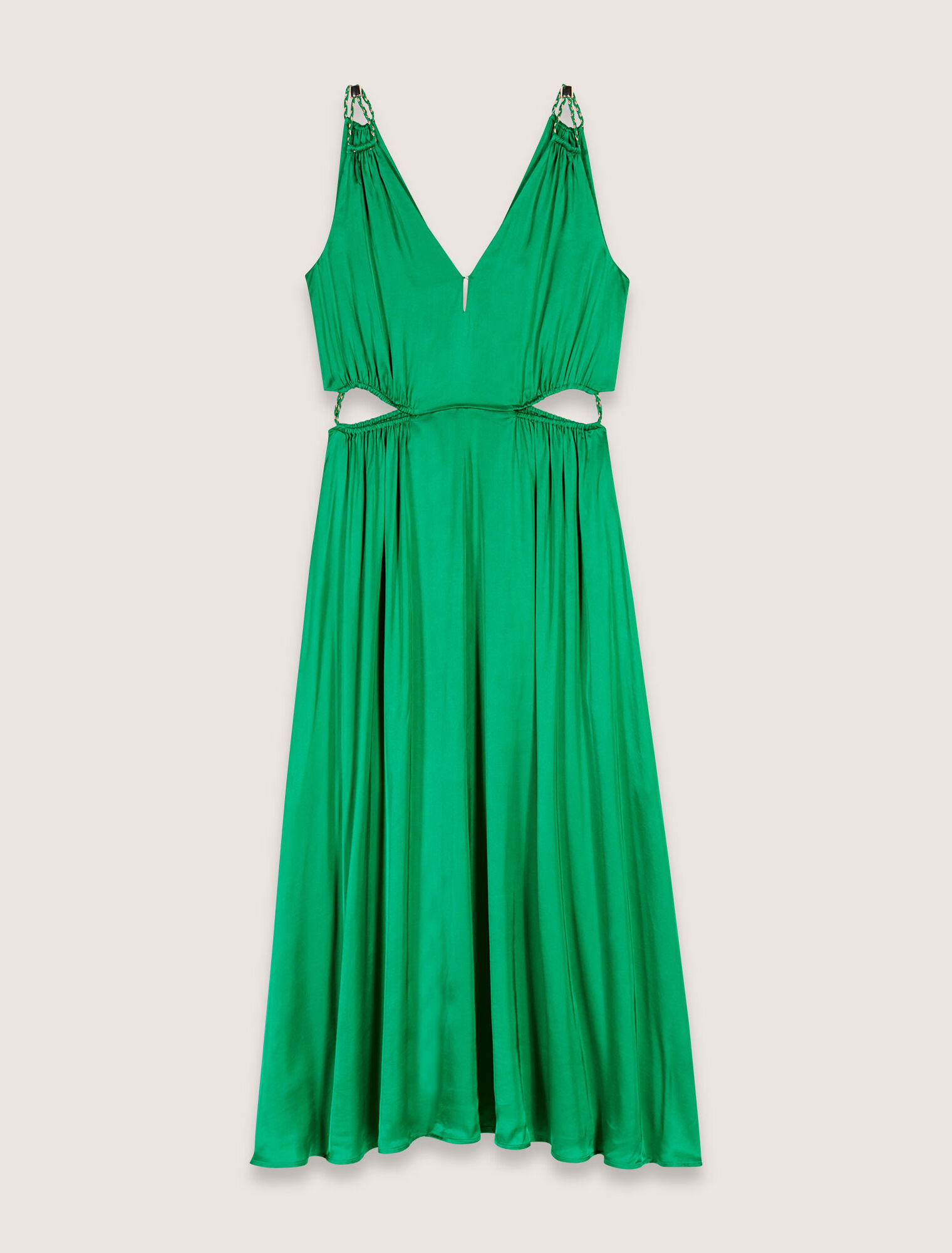 Robe longue satinée