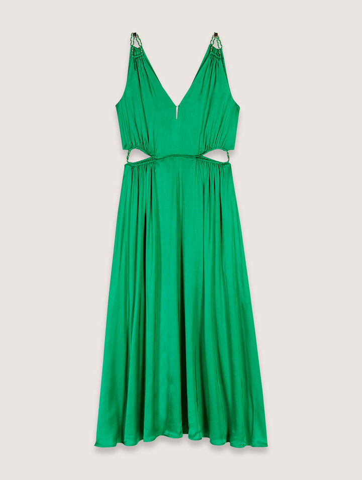 Robe longue satinée