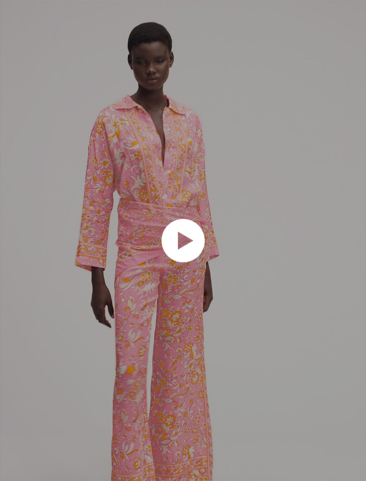 Chemise fluide en lin imprimée