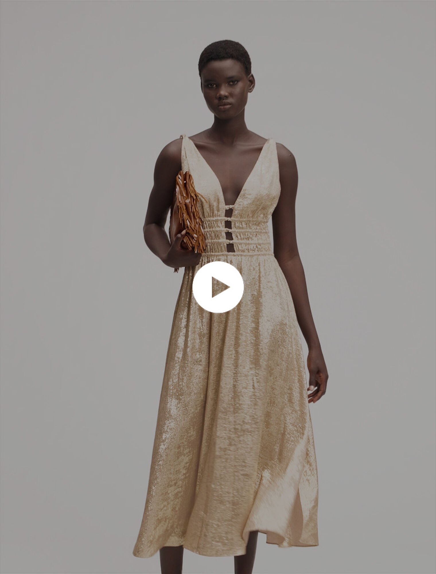 Robe longue métallisée