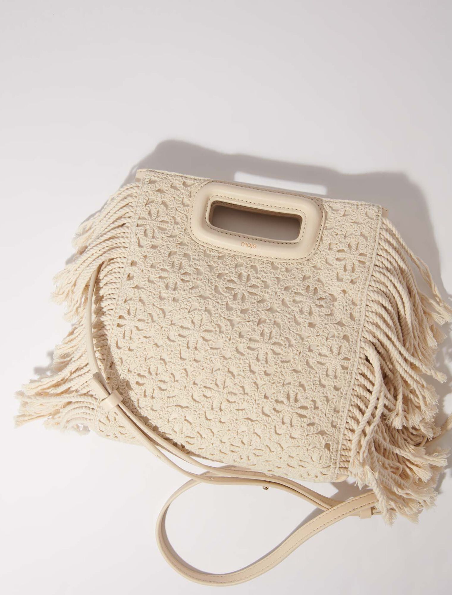 Sac M crochet et cuir lisse