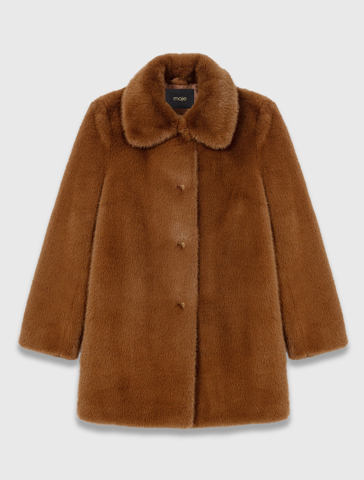 Manteau mi-long en fausse fourrure